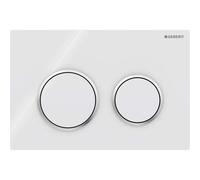 Geberit Kappa21 placa de accionamiento para doble descarga, accionamiento desde arriba/delante, 115.240.KJ.1, Color: Blanco Cromado de alto brillo