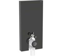 Geberit Monolith módulo sanitario para WC de pedestal, 101cm, conexión de agua lateral, con tubo de conexión P, 131003SJ6, Color: Vidrio negro / Aluminio negro cromado - CM