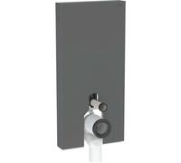 Geberit Monolith módulo sanitario para WC de pedestal, 101cm, conexión de agua lateral, con tubo de conexión P, 131.003.CD.5, Color: Vidrio negro / aluminio cepillado negro