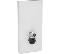 Geberit Monolith módulo sanitario para WC suspendido, 101cm, conexión de agua lateral, con tubo de conexión, 131.022.TD.5, Color: Vidrio blanco / aluminio cepillado