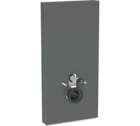 Geberit Monolith módulo sanitario para WC suspendido, 101cm, conexión de agua lateral, con tubo de conexión, 131.022.CD.5, Color: Vidrio negro / aluminio cepillado negro