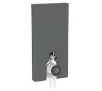 Geberit Monolith PLUS módulo sanitario para WC de pedestal, 101cm, conexión de agua lateral, con tubo de conexión P, 131203CD7, Color: Vidrio negro / aluminio cepillado negro - CM