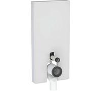 Geberit Monolith PLUS módulo sanitario para WC de pedestal, 101cm, conexión de agua lateral, con tubo de conexión P, 131203TD7, Color: Vidrio blanco / aluminio cepillado - CM