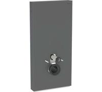 Geberit Monolith PLUS módulo sanitario para WC suspendido, 101cm, conexión de agua lateral, con tubo de conexión, 131.222.CD.7, Color: Vidrio negro / aluminio cepillado negro