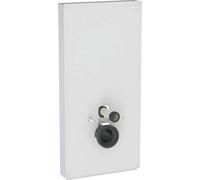 Geberit Monolith PLUS módulo sanitario para WC suspendido, 101cm, conexión de agua lateral, con tubo de conexión, 131222TD7, Color: Vidrio blanco / aluminio cepillado - CM