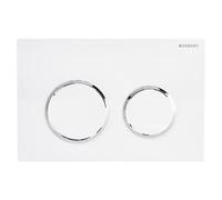 Placa Geberit Omega20 RouBianco / Cromado Brillante Doble Botón | 115.085.KJ.1