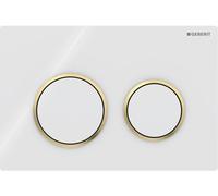 Geberit Omega20 botón de descarga para WC blanco-oro 115.085.KK.1