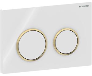 Geberit Omega20 botón de descarga para WC blanco-oro 115.085.KK.1