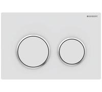 Geberit Omega20 botón de descarga para WC cromo brillante-blanco 115.085.JT.1