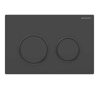 Geberit Omega20 placas de accionamiento, para doble descarga, 115.085.16.1, Color: lacado negro mate, recubrimiento fácil de limpiar / negro