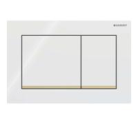 Placa Geberit Omega20 Cuadrada Blanca / Dorada | 115.080.KK.1 Blanca