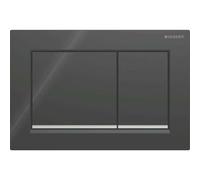 Geberit Omega20 Placa de accionamiento, para doble descarga, angular, 115080KM1, Color: negro / cromado brillante / negro - CM