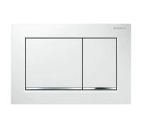 Geberit Omega20 Placa de accionamiento, para doble descarga, angular, 115.080.KJ.1, Color: blanco / cromado brillante / blanco