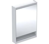 Geberit ONE armario con espejo y ComfortLight, 1 puerta, con hornacina, de superficie, blanco/aluminio, 60x90cm, 505.83, VersiÃ³n: Parada a la izquierda - 505.830.00.2