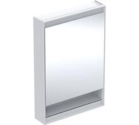 Geberit ONE armario con espejo y ComfortLight, 1 puerta, con hornacina, de superficie, blanco/aluminio, 60x90cm, 505.83, VersiÃ³n: Detenerse a la derecha - 505.831.00.2