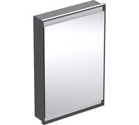 Geberit ONE armario con espejo y ComfortLight, 1 puerta, empotrado, negro mate/aluminio, 60x90cm, 505800007, Versión: Parada a la izquierda - CM