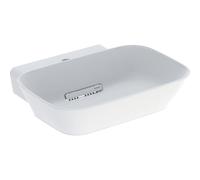 Geberit ONE Forma de lavabo sobre encimera, salida horizontal, blanco mate, 50x15,4x42,5cm, 505.05, VersiÃ³n: Centro del agujero del grifo - 505.053.00.1