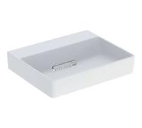 Geberit ONE Lavabo sobre encimera, salida horizontal, blanco mate, 50x15.4x42.5cm, 505.05, 505.025.00.1, Versión: sin orificio para el grifo