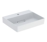 Geberit ONE Lavabo sobre encimera, salida horizontal, blanco mate, 50x15.4x42.5cm, 505.05, VersiÃ³n: Centro del agujero del grifo - 505.026.00.1