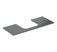 Geberit ONE placa de lavabo, centro recortado, para lavabo sobre encimera, gres, 120x2x47cm, 505.115.00.2, Color: Aspecto de mÃ¡rmol negro/mate