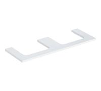 Geberit ONE placa de lavabo, doble recorte, para lavabo de encimera, 135x3x47cm, 505286001, Color: lacado blanco de alto brillo - CM