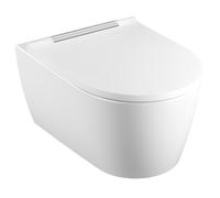 Geberit One taza de inodoro con asiento de cierre suave suspendido sin reborde con descarga de remolino blanco mate 500.202.JT.1