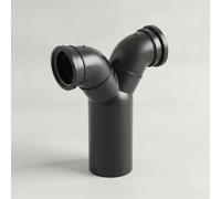 Geberit PE Codo de conexión doble 90° para WC suspendido, DN 100 / 100 / 100, 36