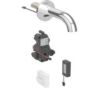 Geberit Piave grifo de lavabo, 220mm de proyecciÃ³n, sin mezclador, funciona con pilas, para caja funcional empotrada, 116.283., Color: cromado brillante - 116.283.21.1