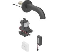 Geberit Piave grifo de lavabo, proyecciÃ³n 170mm, con mezclador, funcionamiento a pilas, para caja funcional empotrada, 116.264., Color: revestimiento negro mate, fÃ¡cil de limpiar - 116.264.14.1