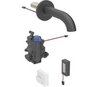 Geberit Piave grifo de lavabo, proyecciÃ³n 170mm, con mezclador termostÃ¡tico, funcionamiento a pilas, para caja de funciÃ³n empotrada, 116.268., Color: revestimiento negro mate, fÃ¡cil de limpiar - 116.268.14.1