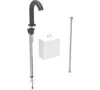 Geberit Piave mezclador de lavabo, 167 mm de proyecciÃ³n, funcionamiento con pilas, sin mezclador, con caja de funciones de montaje en superficie, 116.163., Color: revestimiento negro mate, fÃ¡cil de limpiar - 116.163.14.1