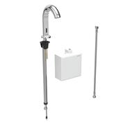 Geberit Piave mezclador de lavabo, 167 mm de proyección, funcionamiento con pilas, sin mezclador, con caja de funciones de montaje en superficie, 116163211, Color: cromado brillante - CM