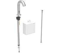 Geberit Piave mezclador de lavabo, 167 mm de proyecciÃ³n, sin mezclador, funcionamiento generador, con caja de funciones de montaje en superficie, 116.165., Color: Ã?ptica Acero inoxidable/bruÃÂ±ido, con revestimiento fÃÂ¡cil de limpiar - 116.165.SN.1