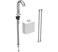 Geberit Piave mezclador de lavabo, 167mm de proyección, con mezclador, funcionamiento generador, con caja de función montada en superficie, 116.166., Color: cromado brillante - 116.166.21.1