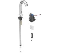 Geberit Piave mezclador de lavabo, 167mm de proyección, con mezclador termostático, funciona con pilas, para caja de función empotrada, 116.188.21.1, Color: cromado brillante