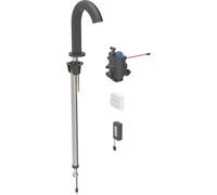 Geberit Piave mezclador de lavabo, 167mm de proyecciÃ³n, con mezclador termostÃ¡tico, funciona con pilas, para caja de funciÃ³n empotrada, 116.188., Color: revestimiento negro mate, fÃ¡cil de limpiar - 116.188.14.1