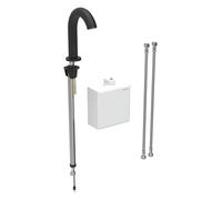 Geberit Piave mezclador de lavabo, 167mm de proyecciÃ³n, funcionamiento con pilas, con mezclador termostÃ¡tico, con caja de funciones de montaje en superficie, 116.168., Color: revestimiento negro mate, fÃ¡cil de limpiar - 116.168.14.1