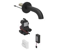 Geberit Piave mezclador de lavabo, 220mm de proyección, con mezclador, funciona con pilas, para caja de función empotrada, 116.284.14.1, Color: revestimiento negro mate, fácil de limpiar