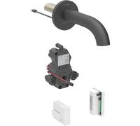 Geberit Piave mezclador de lavabo, proyección 170mm, sin mezclador, funcionamiento generador, para caja de función oculta, 116265141, Color: revestimiento negro mate, fácil de limpiar - CM