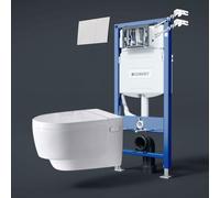 Geberit Premium Kit de inodoro con bidé integrado - AquaClean Mera con Duofix & Sigma70, Premium Bundle