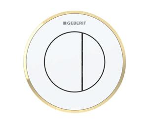 Geberit - Pulsador A Distancia Geberit Serie 10, Neumático, Para Doble Descarga, Para Cisterna Empotrada Sigma 8 Cm, Pulsador Empotrado: Blanco/Dorado/Blanco (116.056.KK.1)