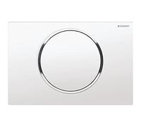 Geberit - Pulsador Geberit Sigma10, Para Descarga Interrumpible: Blanco/Cromado Brillante/Blanco (115.758.KJ.5)