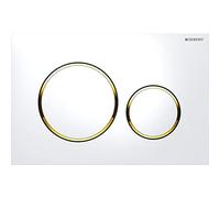 Geberit Sigma20 placas de accionamiento para doble descarga, redondas, 115.882.KK.1, Color: blanco / chapado en oro