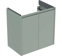 Geberit Renova Compact mueble bajo lavabo, con dos puertas, 59,7x60,3x36,7cm, 504085IK1, Color: verde salvia / barnizado satinado mate - CM