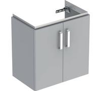 Geberit Renova Compact mueble bajo lavabo, con dos puertas, 59,7x60,3x36,7cm, gris claro, 501926421 - CM
