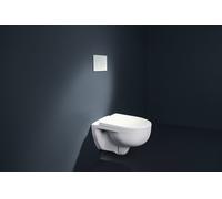 Geberit Renova Conjunto de inodoro suspendido, descarga baja, TurboFlush, incluido asiento de inodoro, blanco, 503062001 - CM