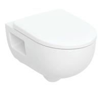 Geberit Renova Conjunto de inodoro suspendido, TurboFlush, con asiento de inodoro, diseño cerámico parcialmente cerrado, 503.156.00.1, Color: blanco