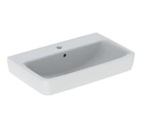 Lavabo Keramag Renova Compact, 650x370mm, con agujero para grifo, con rebosadero, Color: Blanco, con KeraTect - 501.714.00.8