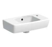 Geberit Renova Lavamanos compacto, proyección reducida, 450x250mm, con espacio de estante a la izquierda, Color: Blanco - 501.730.01.1