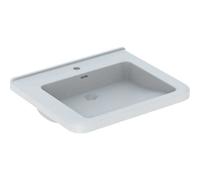 Geberit Renova Nr. 1 Comfort, lavabo, accesible en silla de ruedas, 650x550 mm, con agujero para grifo, con rebosadero, blanco, 128665600, Color: Blanco, con KeraTect